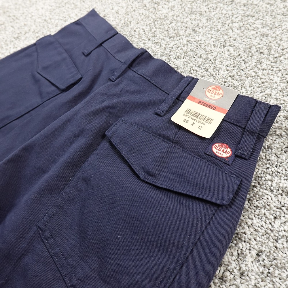 NEW Red Kap Shorts Mens‎ 30 Blue Cargo Utility Work Uniform Skate Mechanic PT66